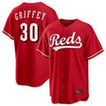 Cincinnati Reds #30 Ken Griffey Player Red HOLBERT Home Game Stitched Jerseys