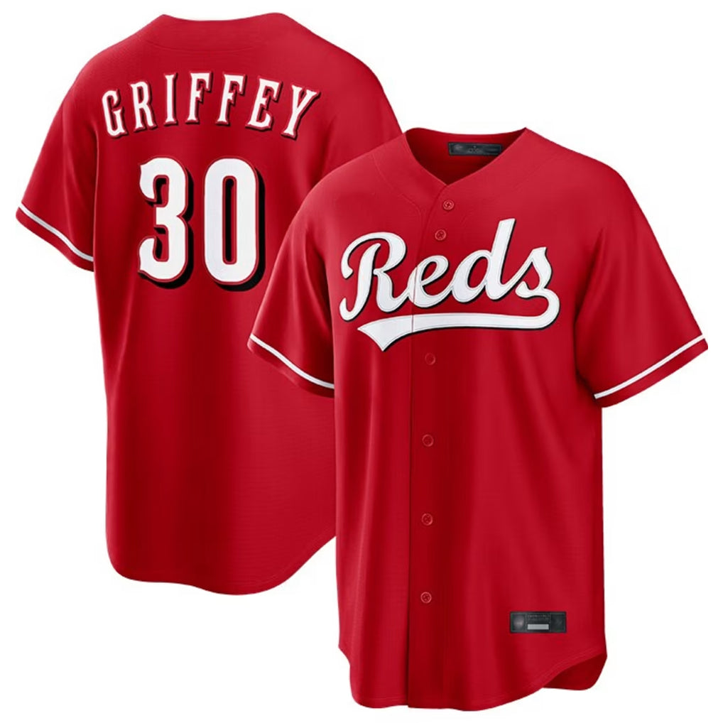 Cincinnati Reds #30 Ken Griffey Player Red HOLBERT Home Game Stitched Jerseys