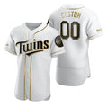 Custom Minnesota Twins White HOLBERT Stitched Flex Base Golden Edition Jersey