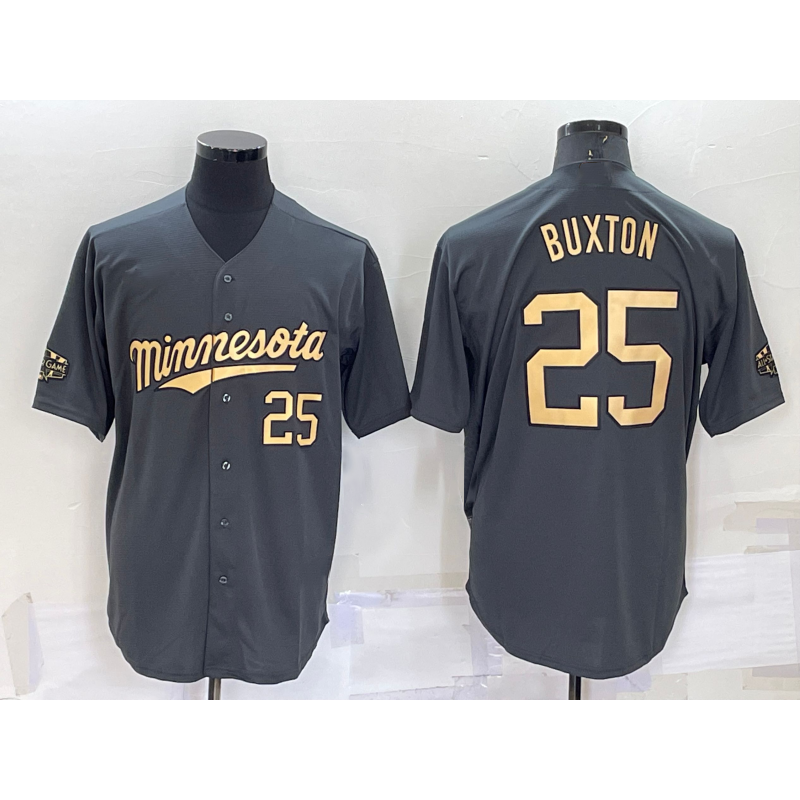 Minnesota Twins #25 Byron Buxton Number Grey HOLBERT 2022 All Star Stitched Cool Base Jersey