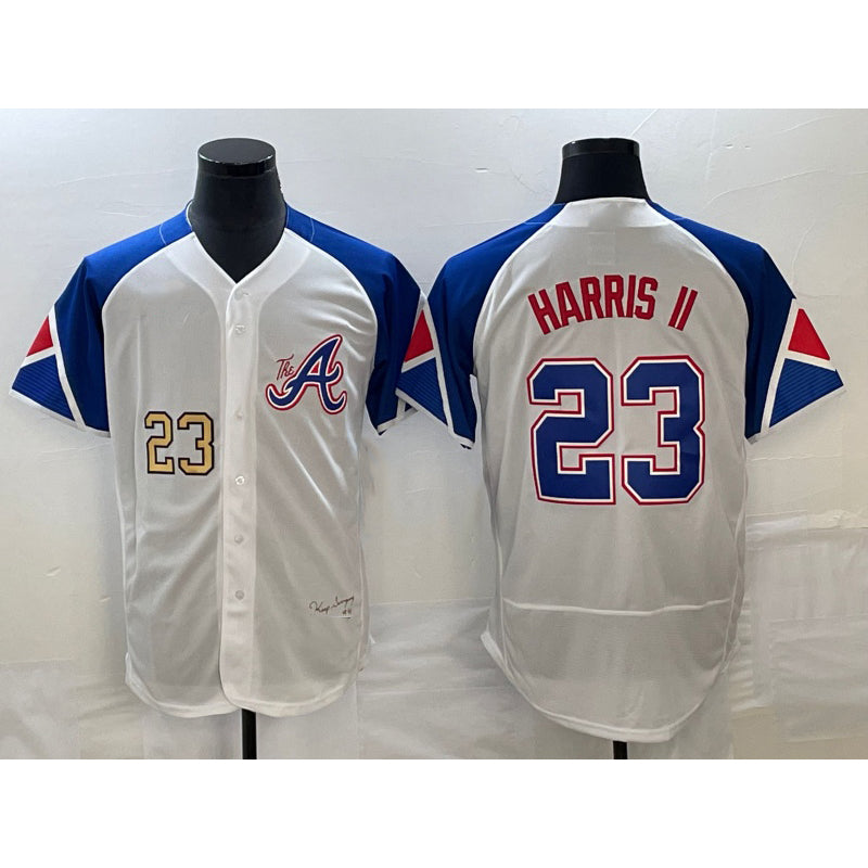 Atlanta Braves #23 Michael Harris II Number White HOLBERT 2023 City Connect Flex Base Stitched Jersey