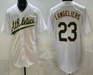Oakland Athletics #23 Shea Langeliers White HOLBERT Stitched Jersey