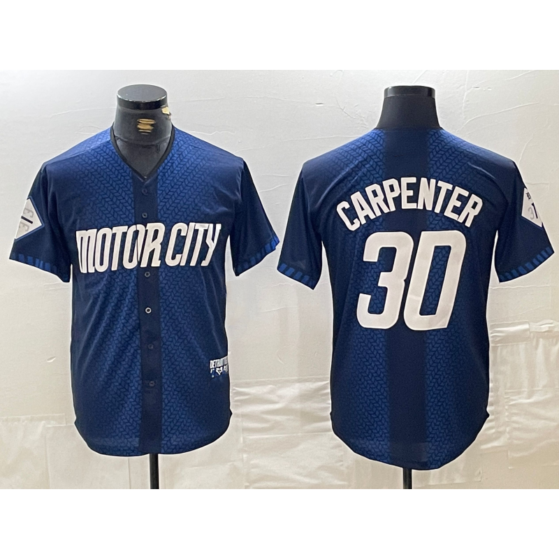 Detroit Tigers #30 Kerry Carpenter 2024 Navy HOLBERT City Connect Cool Base Limited Stitched Jersey