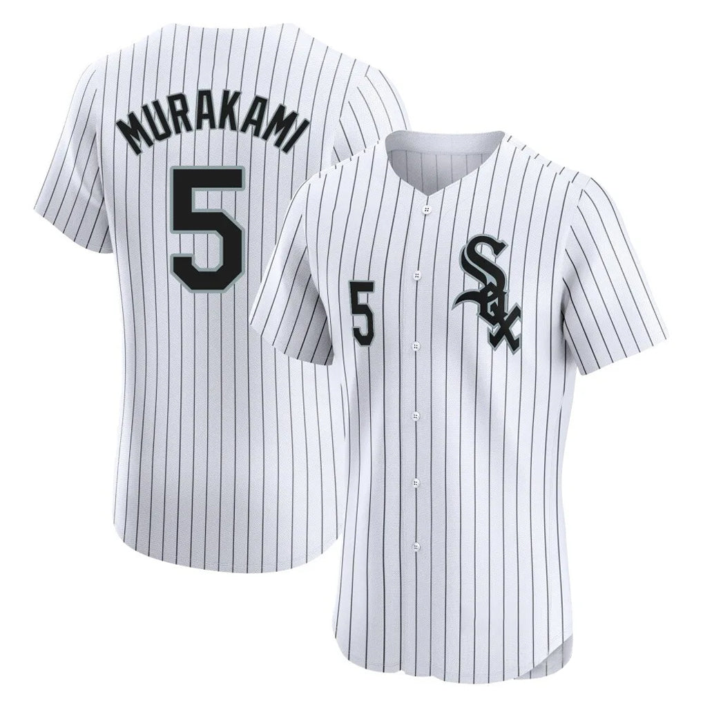 Chicago White Sox #5 Munetaka Murakami Player White HOLBERT Stripe Limited Elite Home Stitched Jerseys