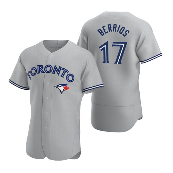 Toronto Blue Jays #17 Jose Berrios Gray HOLBERT Road Flex Base Player Jersey