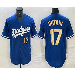 Los Angeles Dodgers #17 Shohei Ohtani Number Blue Gold HOLBERT Stitched Cool Base Jersey 2