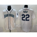 Seattle Mariners #22 Bryan Woo White HOLBERT Cool Base Stitched Jersey