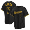 Minnesota Twins #7 Joe Mauer Player Black HOLBERTSnake Skin City Home Game Stitched Jerseys