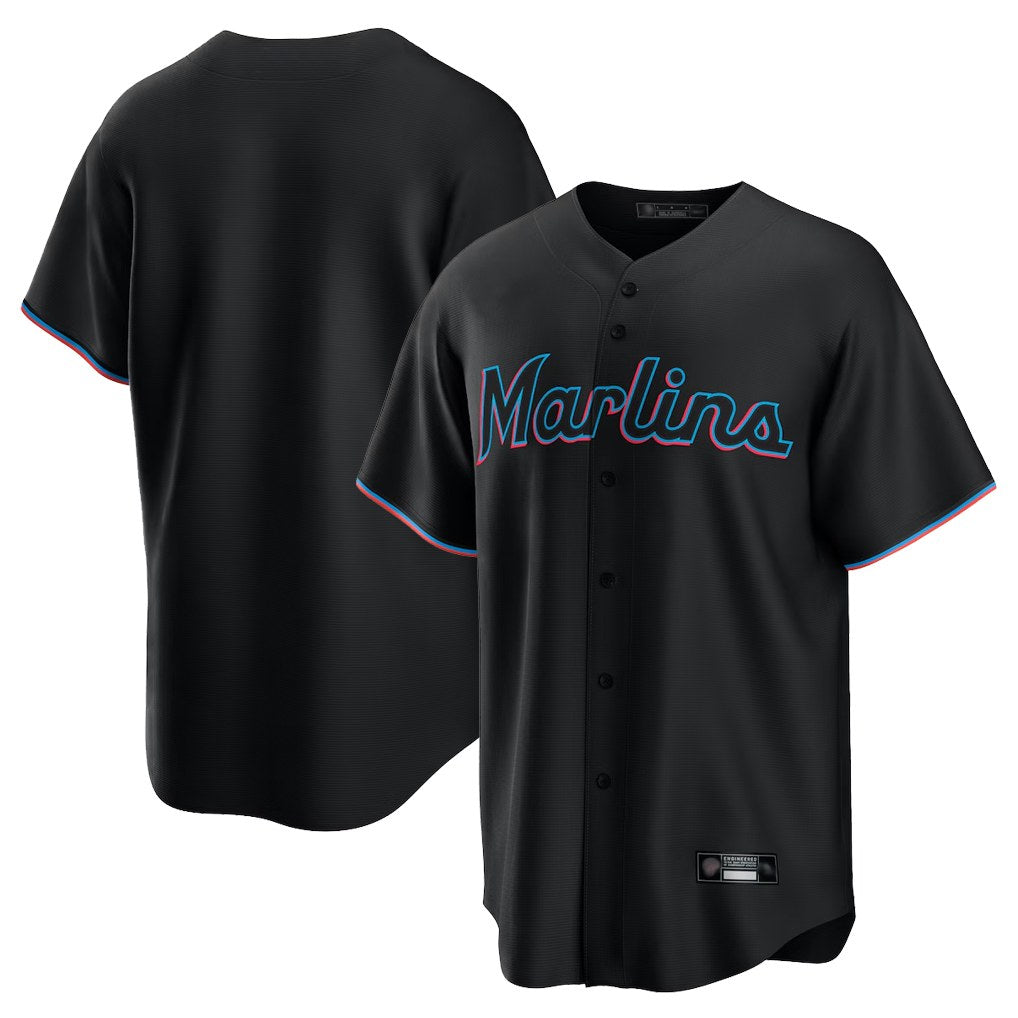 Miami Marlins Blank Player Black HOLBERT Home Game Stitched Jerseys