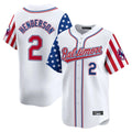 Baltimore Orioles #2 Gunnar Henderson Player White HOLBERT Independence Day Vapor Premier Limited Home Game Stitched Jerseys