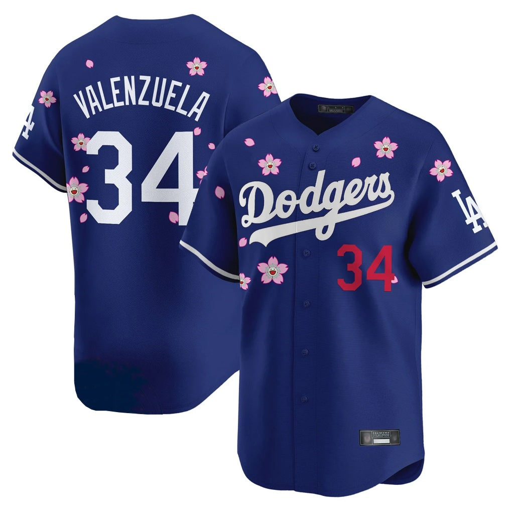 Los Angeles Dodgers #34 Fernando Valenzuela Player Royal HOLBERT Tokyo Series Vapor Premier Limited Stitched Jerseys