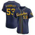 Milwaukee Brewers #53 Brandon Woodruff Player Navy HOLBERT Home Limited Elite Stitched Jerseys