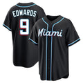 Miami Marlins #9 Xavier Edwards Player Black HOLBERT Fashion Out Home Game Stitched Jerseys