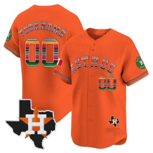 Custom Houston Astros Mexico Texas Patch Vapor Premier Limited Jersey ¨C Orange HOLBERT