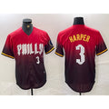 Philadelphia Phillies #3 Bryce Harper Red HOLBERT 2024 City Player Number Cool Base Jersey 2