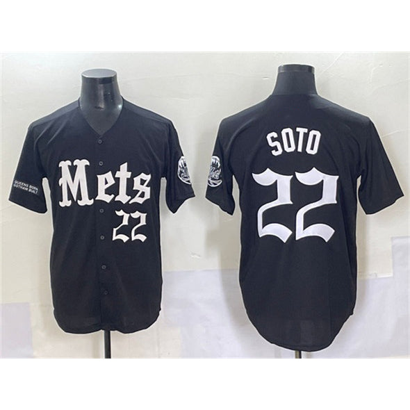 New York Mets #22 Juan Soto Black HOLBERT 'Gotham Gothic Edition' Vapor Premier Limited Stitched Jersey