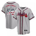 Atlanta Braves #56 Spencer Schwellenbach Player Gray HOLBERT USA 250 Fourth Of July Limited Home Game Stitched Jerseys