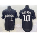 Philadelphia Phillies #10 J.T. Realmuto Black HOLBERT Gothic Vapor Limited Stitched Jersey