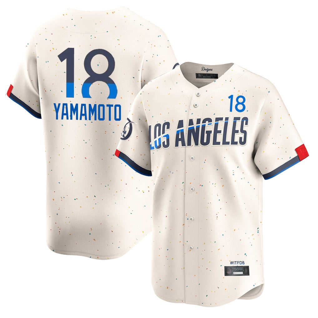 Los Angeles Dodgers #18 Yoshinobu Yamamoto Player Cream HOLBERT City Connect Limited Home Stitched Jerseys