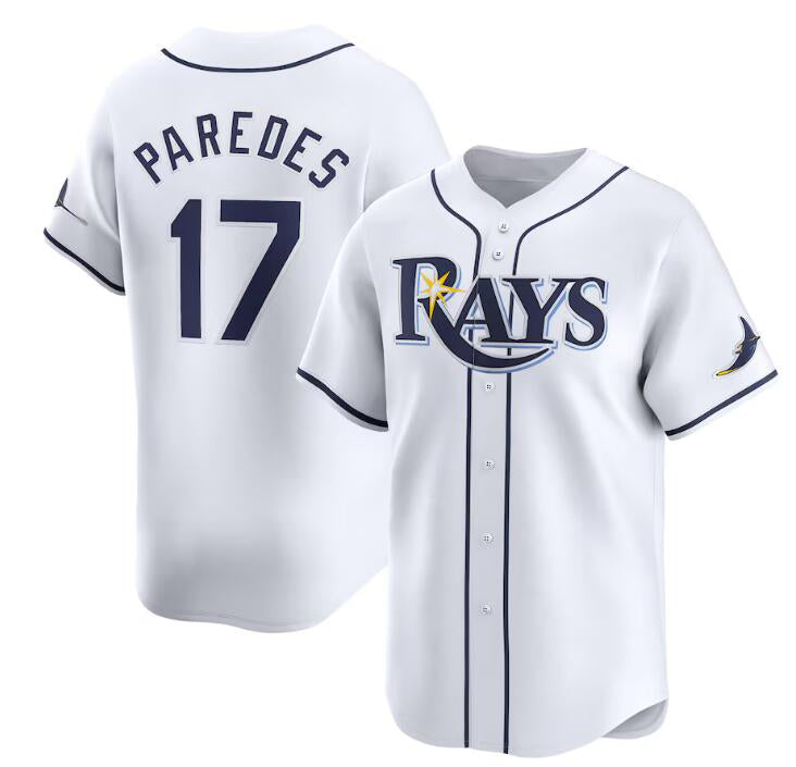 Tampa Bay Rays #17 Isaac Paredes White HOLBERT Home Limited Stitched Jersey
