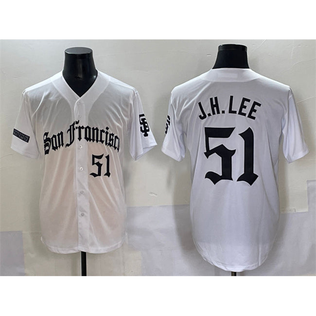 San Francisco Giants #51 Jung Hoo Lee White HOLBERT 'Gothic Fog Edition' Vapor Premier Limited Stitched Jersey