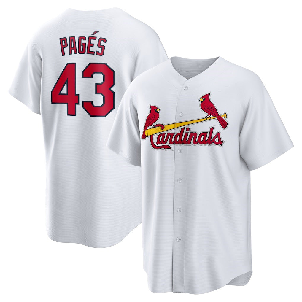 St. Louis Cardinals #43 Pedro Pag¨¦s White HOLBERT Home Replica Jersey