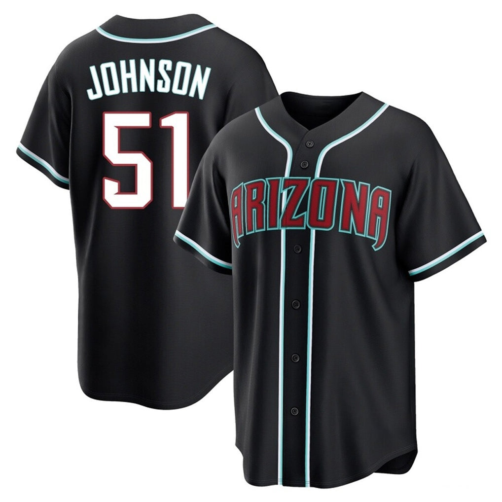 Arizona Diamondbacks #51 Randy Johnson Player Black HOLBERT Home Game Stitched Jerseys