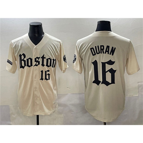 Boston Red Sox #16 Jarren Duran Cream HOLBERT Gothic Vapor Limited Stitched Jersey