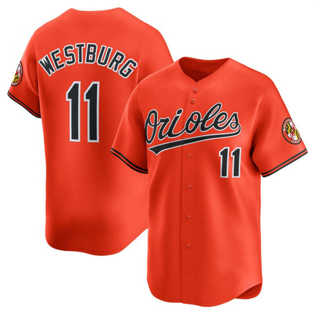 Baltimore Orioles #11 Jordan Westburg Orange HOLBERT 2025 2nd Alternate Limited Cool Base Stitched Jersey