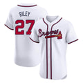 Atlanta Braves #27 Austin Riley Player White HOLBERT Limited Elite Home Game Stitched Jerseys