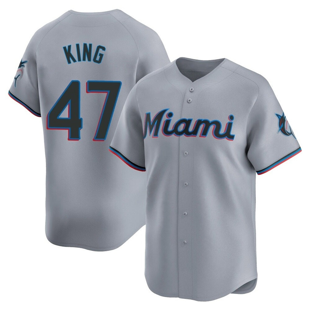 Miami Marlins #47 John King Player Gray HOLBERT Home Limited Stitched Jerseys