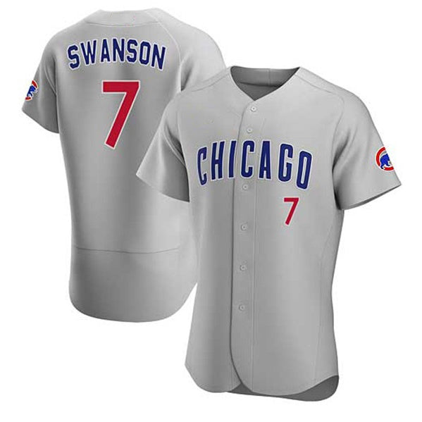 Chicago Cubs #7 Dansby Swanson Gray HOLBERT Flex Base Stitched Jersey