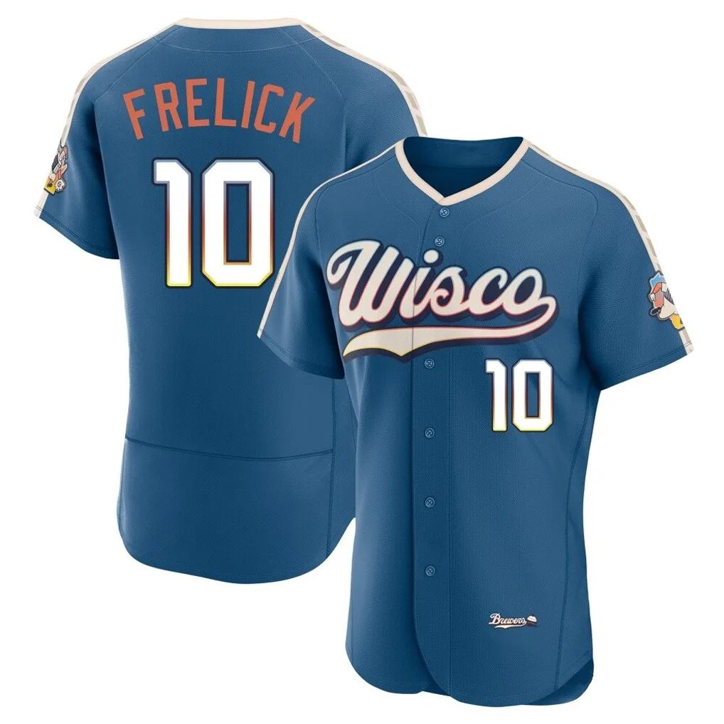 Milwaukee Brewers #10 Sal Frelick Player Blue HOLBERT 2026 City Connect Home Limited Elite Stitched Jerseys