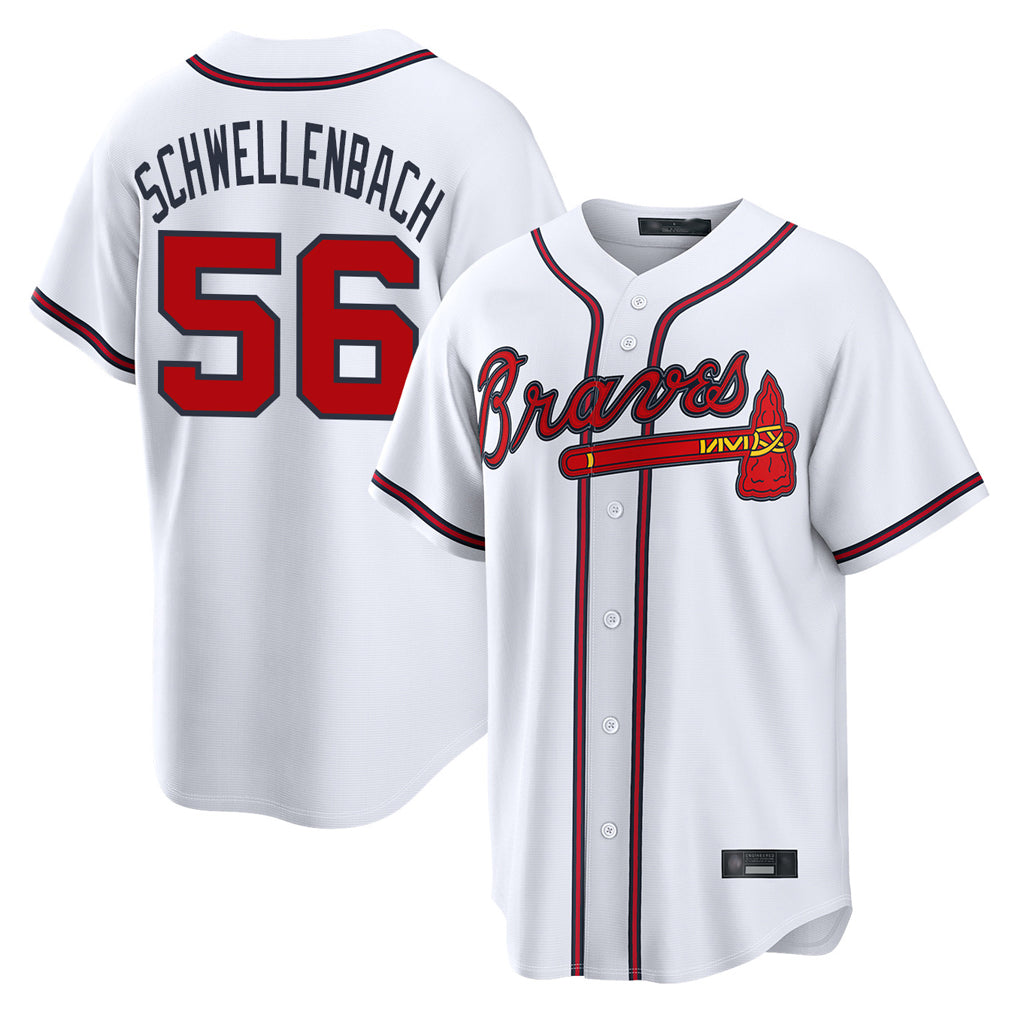 Atlanta Braves #56 Spencer Schwellenbach Player White HOLBERT Home Game Stitched Jerseys