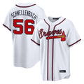 Atlanta Braves #56 Spencer Schwellenbach Player White HOLBERT Home Game Stitched Jerseys