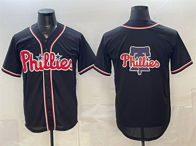 Philadelphia Phillies Team Big Logo 2026 Fashion Replica Black HOLBERT Out Stitched Jersey