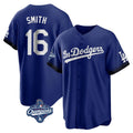 Los Angeles Dodgers #16 Will Smith Player Royal HOLBERT World Series Meet City Connect Home Game Stitched Jerseys