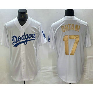 Los Angeles Dodgers #17 Shohei Ohtani White Gold HOLBERT Stitched Cool Base Jerseys