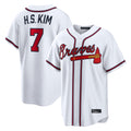 Atlanta Braves #7 Ha-Seong Kim Player White HOLBERT Home Game Stitched Jerseys