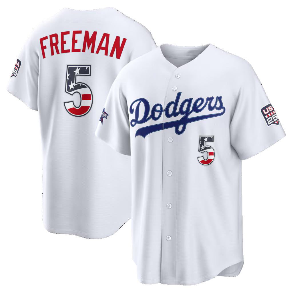 Los Angeles Dodgers #5 Freddie Freeman 2026 All-Star Edition Stars & Stripes White HOLBERT Stadium Jersey