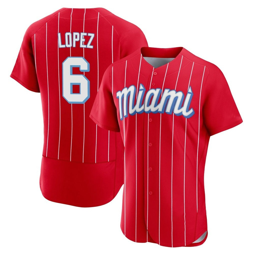 Miami Marlins #6 Otto Lopez Player Red HOLBERT City Connect Home Limited Elite Stitched Jerseys