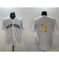 New York Yankees #3 Babe Ruth White HOLBERT Pinstripe Without Name Fashion Cool Base Jersey 2