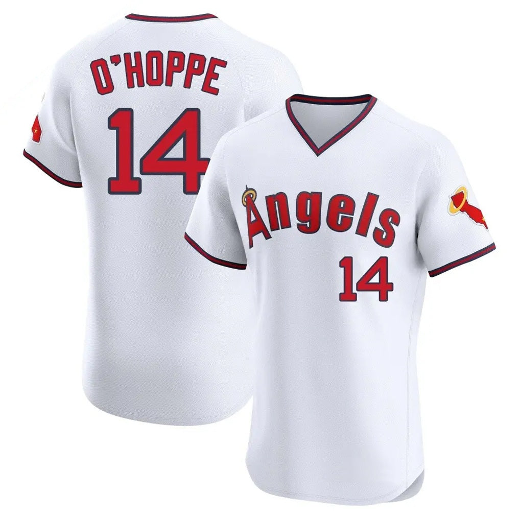 Los Angeles Angels #14 Logan O'Hoppe Player White HOLBERT T-shirt Home Limited Elite Stitched Jerseys