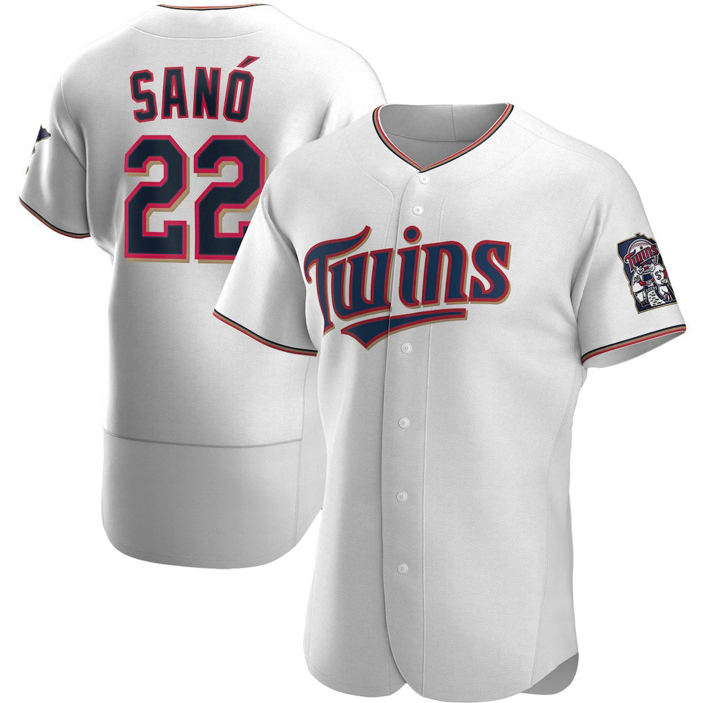 Minnesota Twins #22 Miguel Sano White HOLBERT Home Authentic Player Jersey