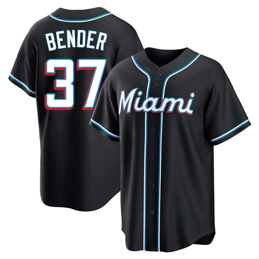 Miami Marlins #37 Anthony Bender Player Black HOLBERT Fashion Out Home Game Stitched Jerseys