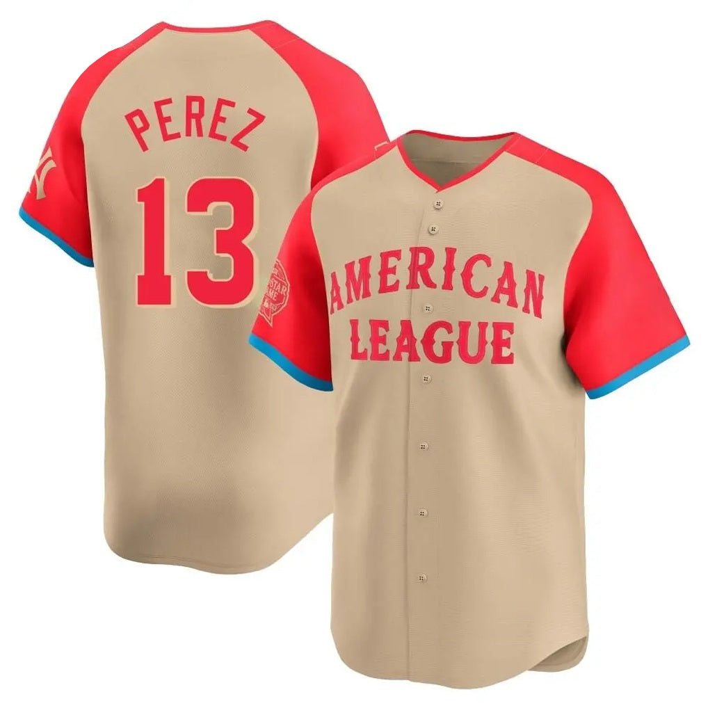 Kansas City Royals #13 Salvador Perez Player Cream HOLBERT American League All-Star Game Limited Home Stitched Jerseys