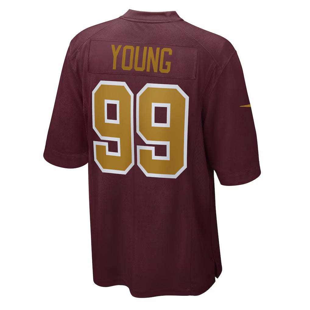 W.Football Team #99 Chase Young Burgundy HOLBERT Alternate Game Jersey