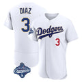 Los Angeles Dodgers #3 Edwin D¨ªaz Player Gold White HOLBERT World Series Meet 2026 Collection Stadium Limited Elite Stitched Jerseys