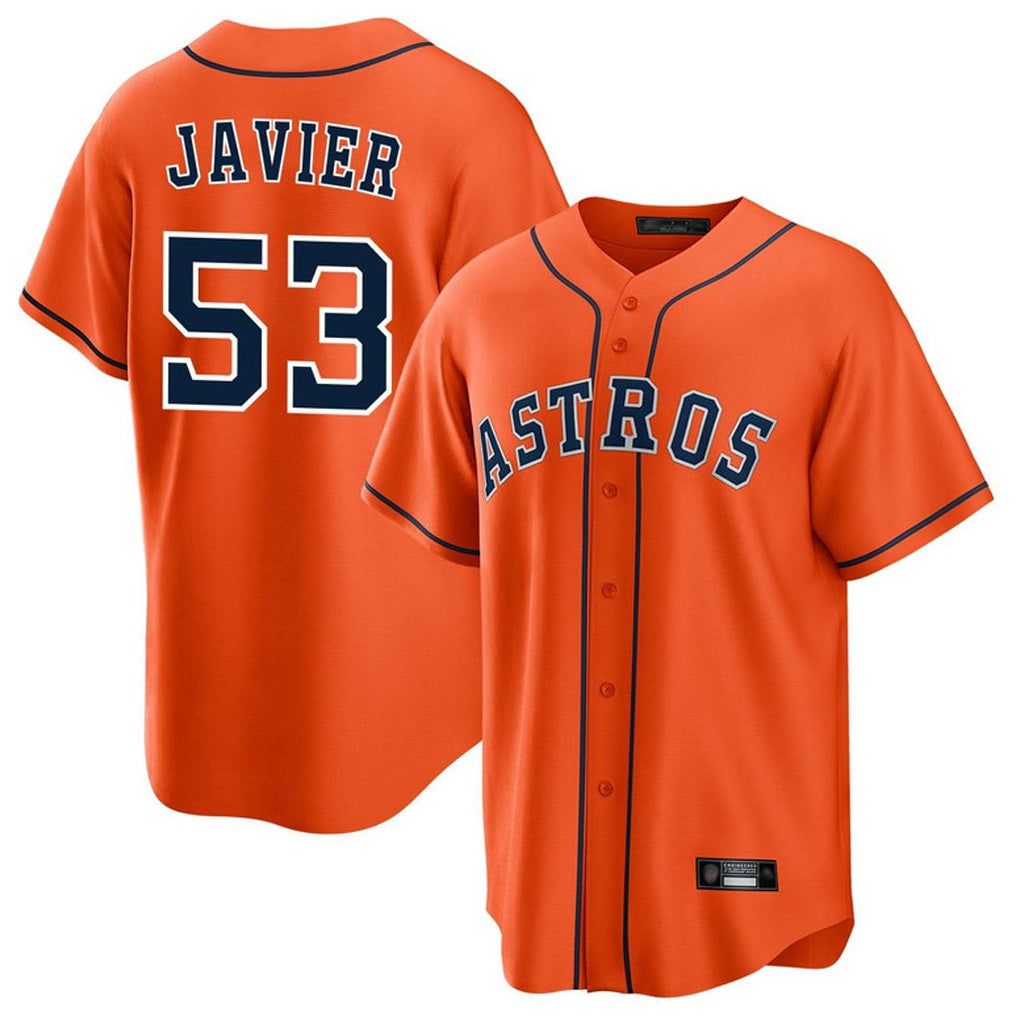 Houston Astros #53 Cristian Javier Player Orange HOLBERT Home Game Stitched Jerseys