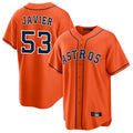 Houston Astros #53 Cristian Javier Player Orange HOLBERT Home Game Stitched Jerseys